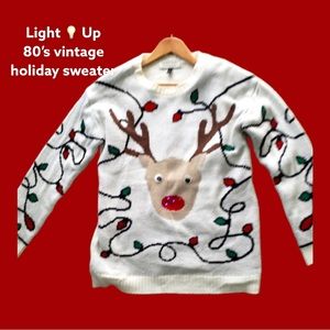 Tiera International vintage 1980 light up sweater⭐️ large xl